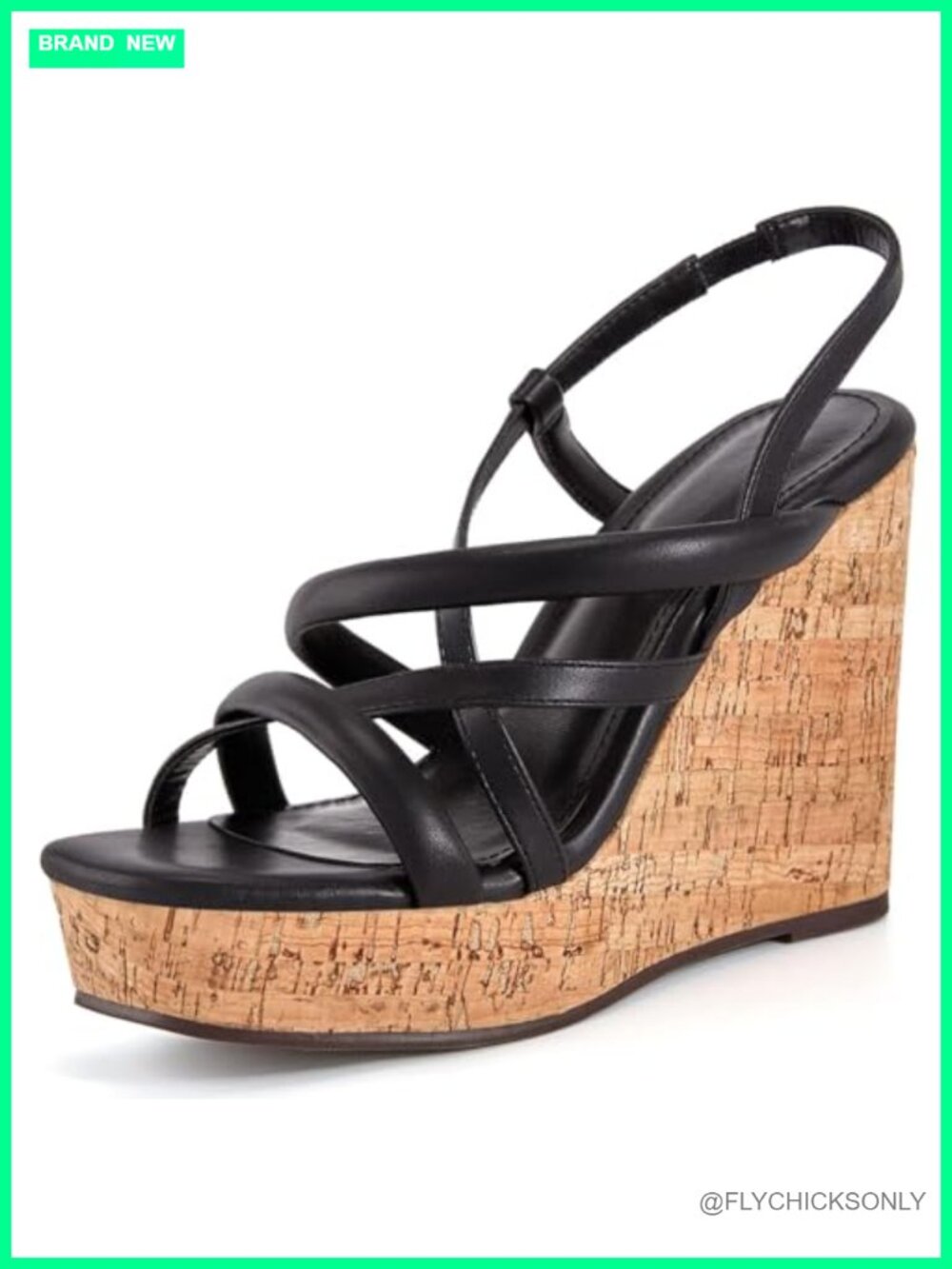 Coutgo Women's Platform Wedge Sandals Cork Slingback Espadrilles Heels